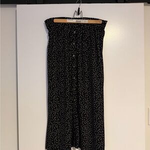 Dex Black Midi Skirt with White Dots